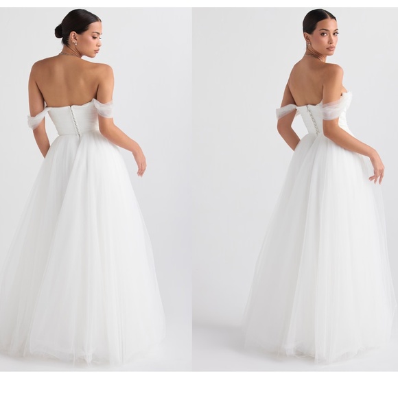 HOUSE OF CB 'Fairytale' White Tulle Bridal Gown‎ NWOT size L - Picture 5 of 12